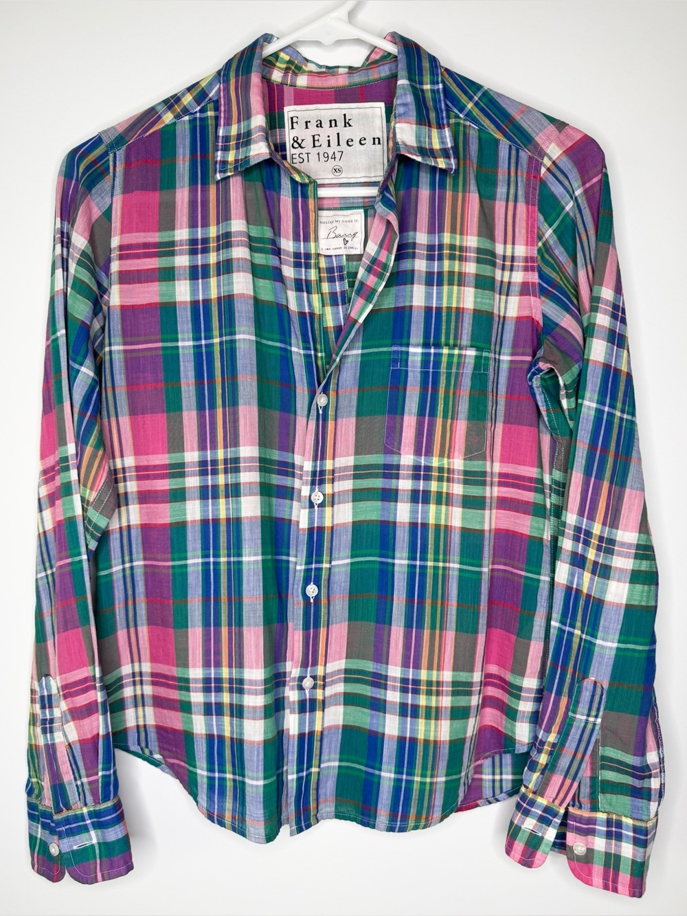 Frank & Eileen Barry Italian Cotton Relaxed Button Up Shirt